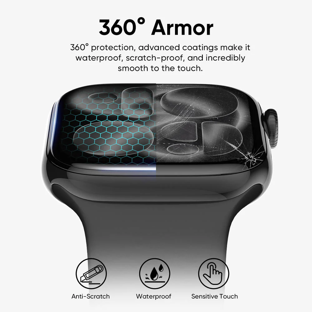 NanoArmour for Apple Watch Series 11 / Series 10 3D Screen Protector - Image 3