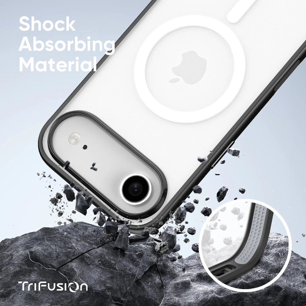 FLOLAB Surtect Tri-Fusion MagSafe Compatible Case – iPhone 17 Series (Black Frost White Ring) - Image 12