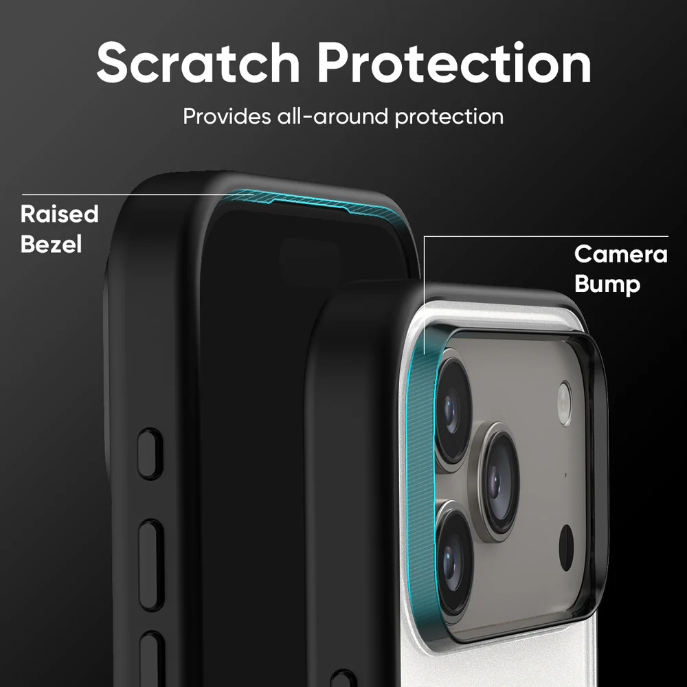 FLOLAB Surtect Tri-Fusion MagSafe Compatible Case – iPhone 17 Series (Black Frost White Ring) - Image 6