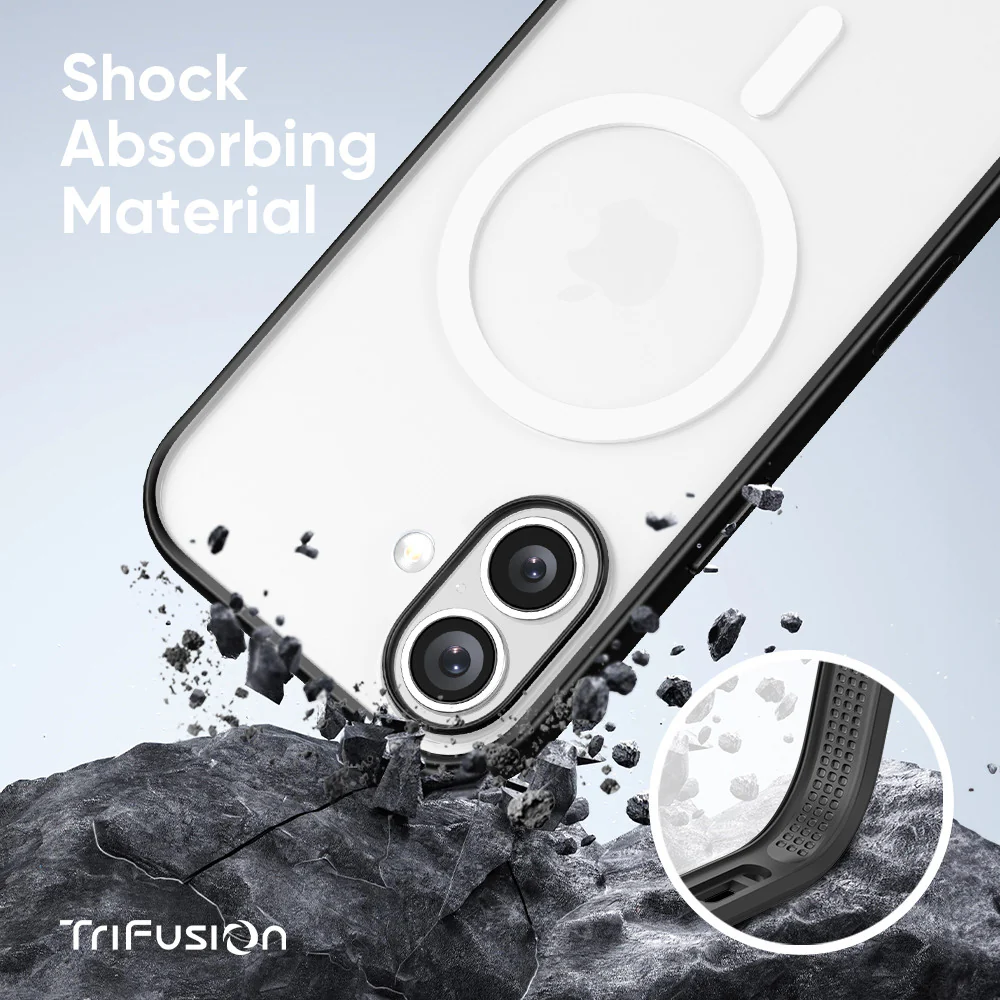 FLOLAB Surtect Tri-Fusion MagSafe Compatible Case – iPhone 17 Series (Black Frost White Ring) - Image 8