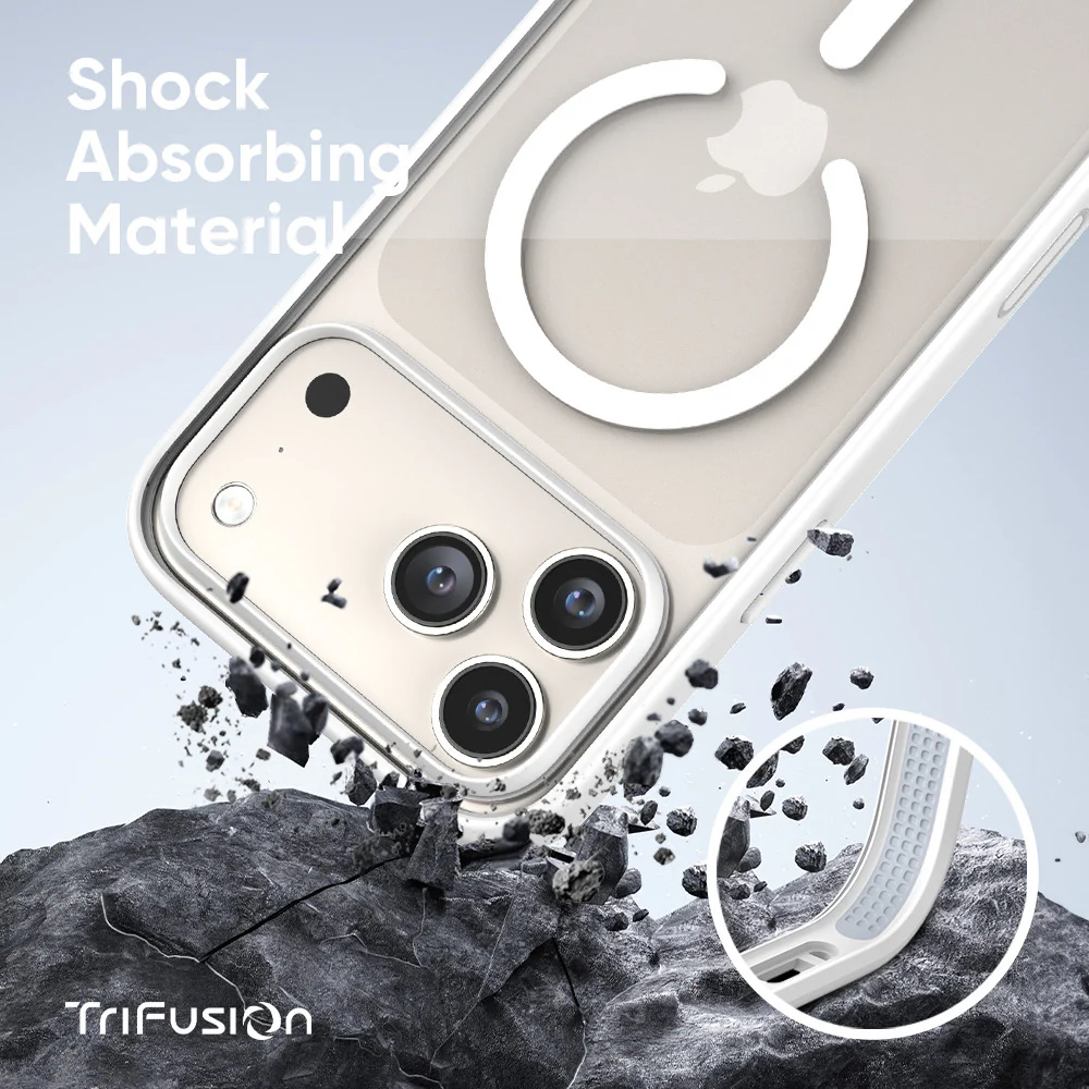 FLOLAB Surtect Tri-Fusion MagSafe Compatible Case – iPhone 17 Series (White Clear) - Image 4