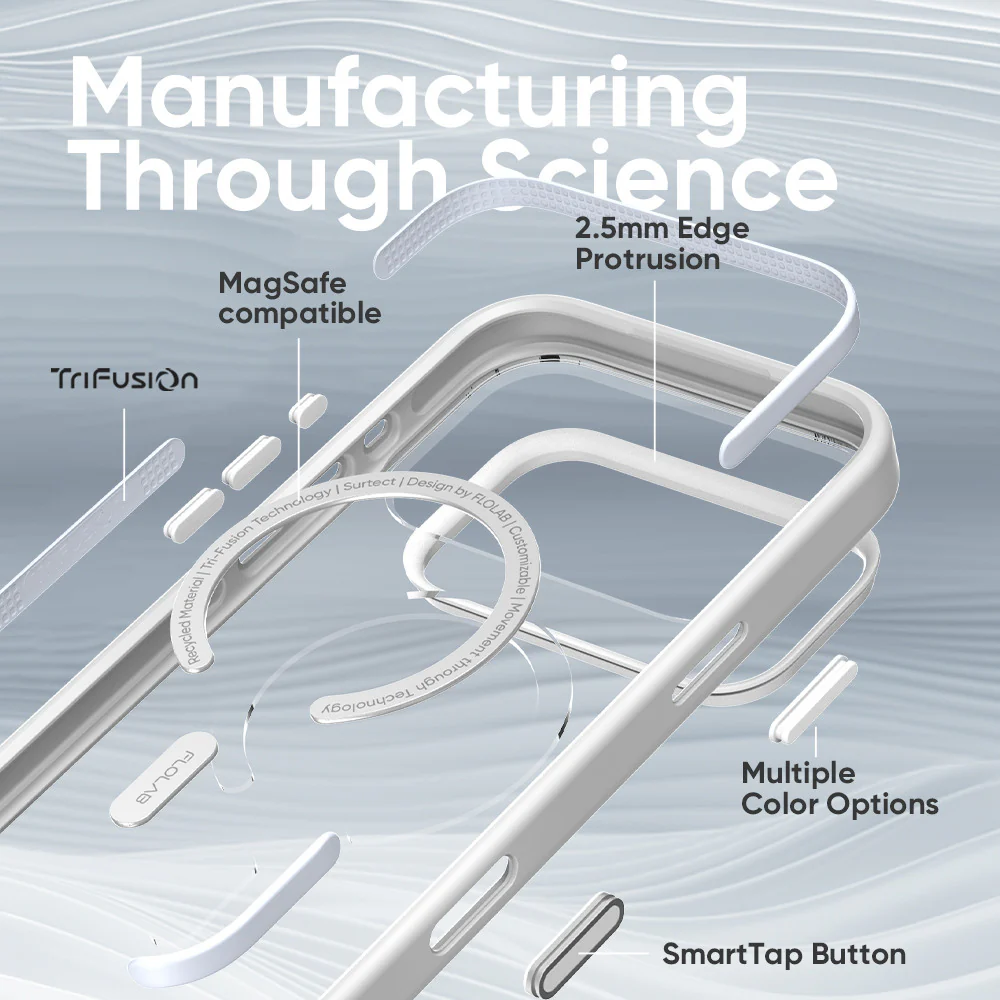 FLOLAB Surtect Tri-Fusion MagSafe Compatible Case – iPhone 17 Series (White Clear) - Image 5
