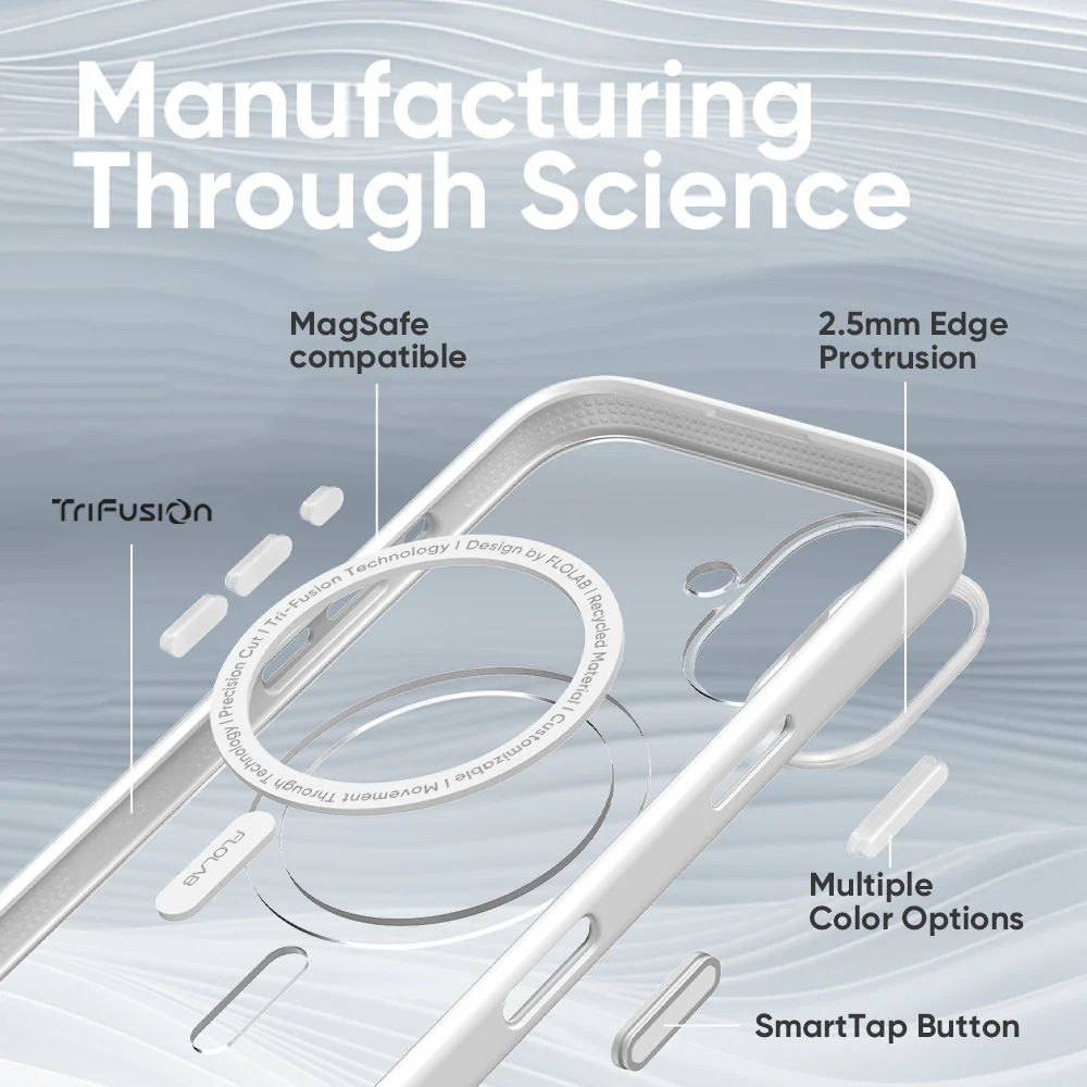 FLOLAB Surtect Tri-Fusion MagSafe Compatible Case – iPhone 17 Series (White Clear) - Image 9