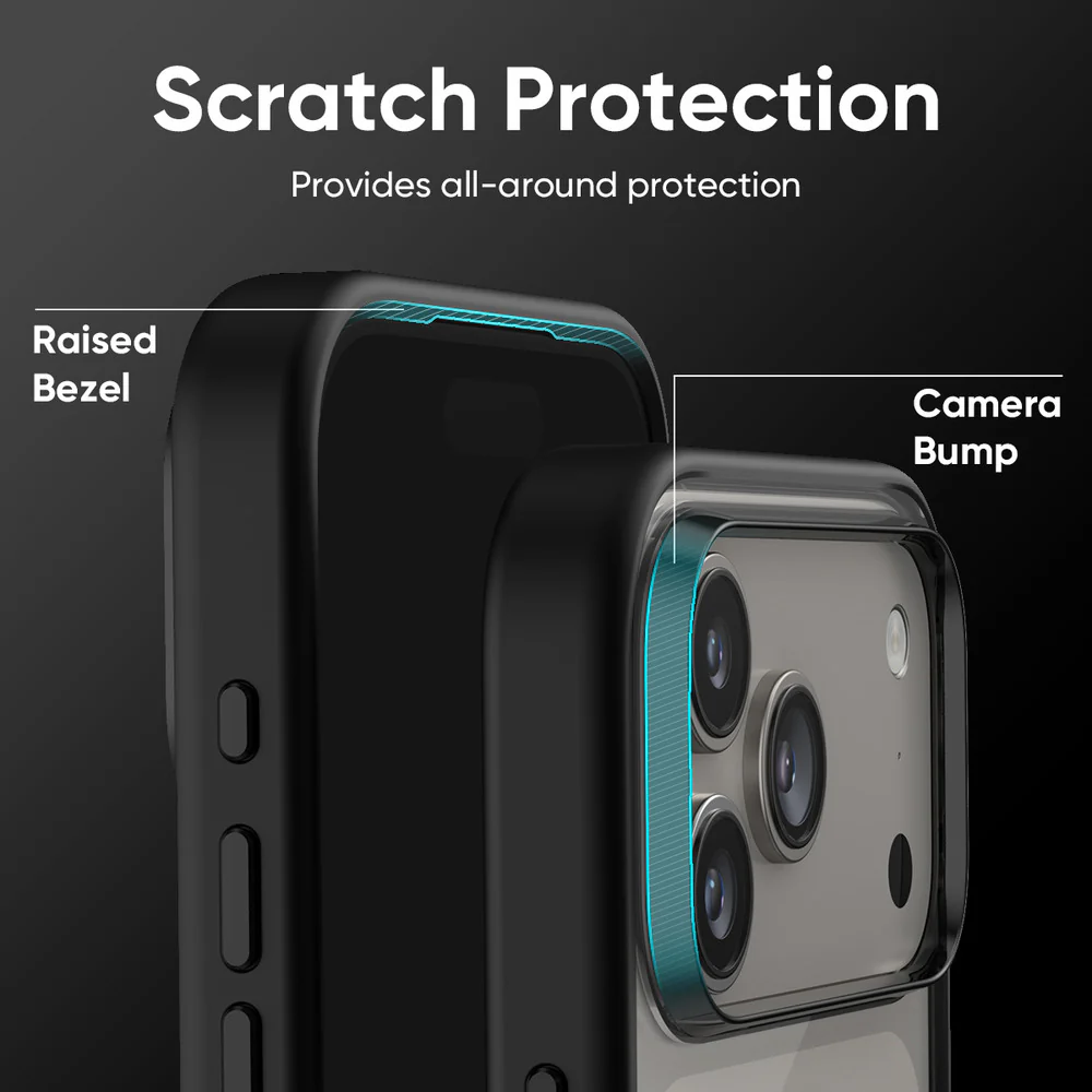 FLOLAB Surtect Tri-Fusion MagSafe Compatible Case – iPhone 17 Series (Black Clear White Ring) - Image 6