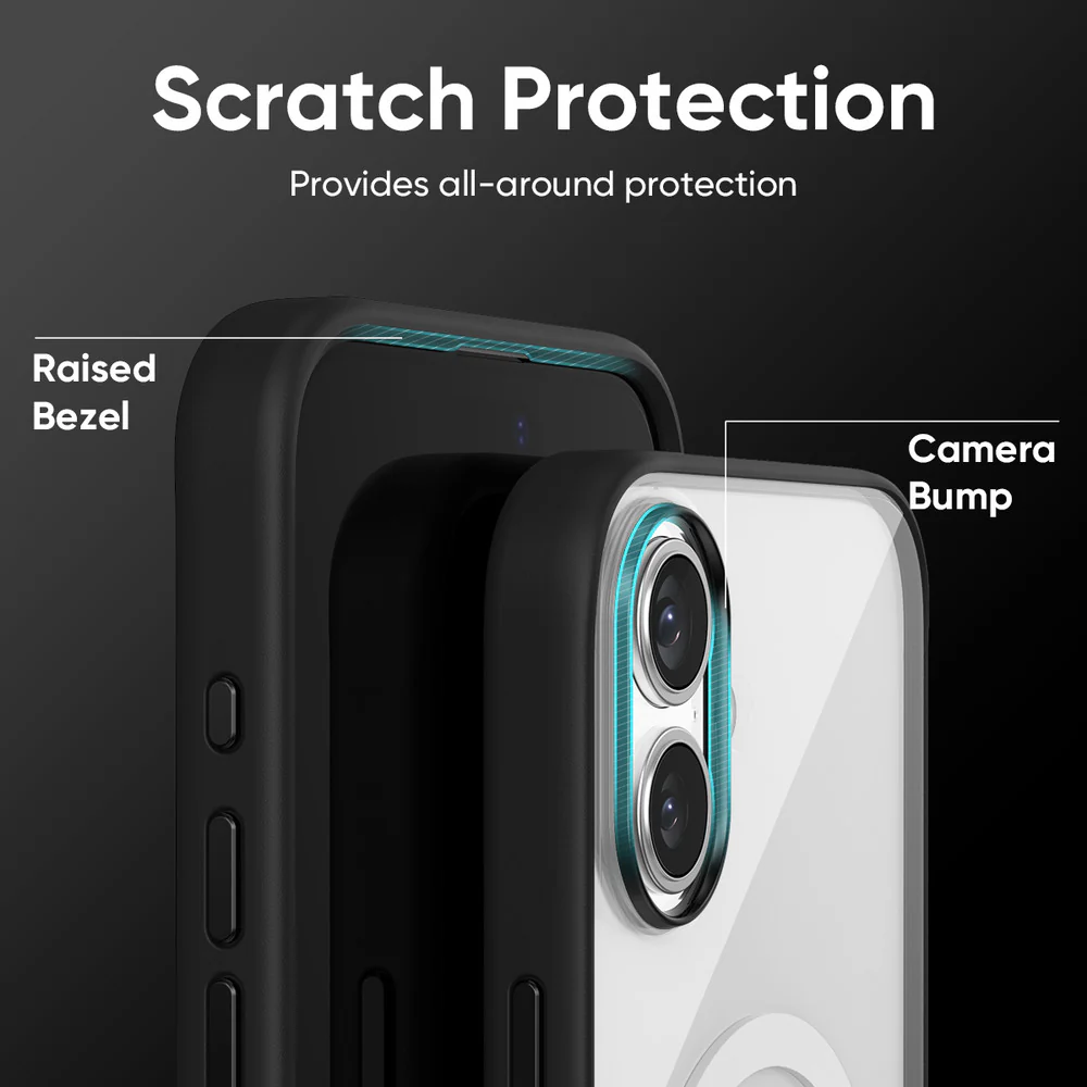 FLOLAB Surtect Tri-Fusion MagSafe Compatible Case – iPhone 17 Series (Black Clear White Ring) - Image 9