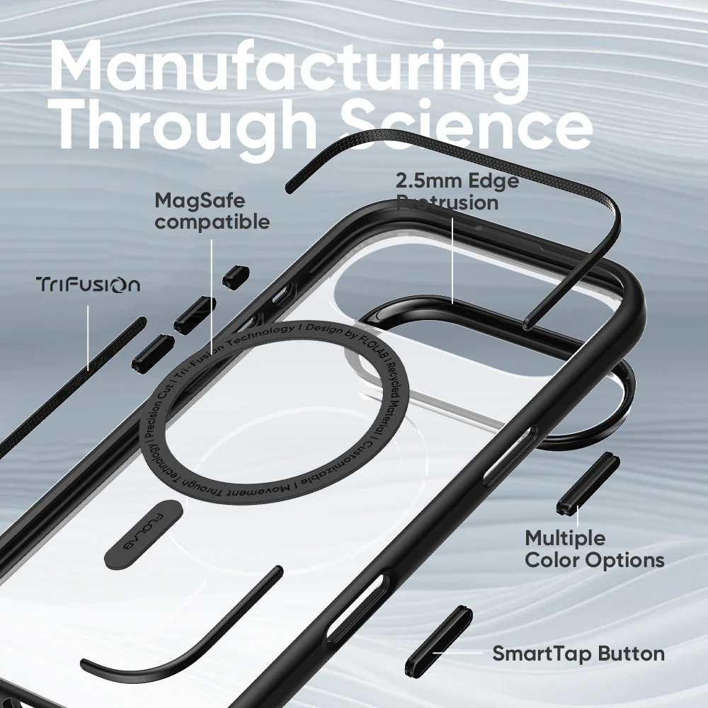FLOLAB Surtect Tri-Fusion MagSafe Compatible Case – iPhone 17 Series (Black Frost) - Image 13
