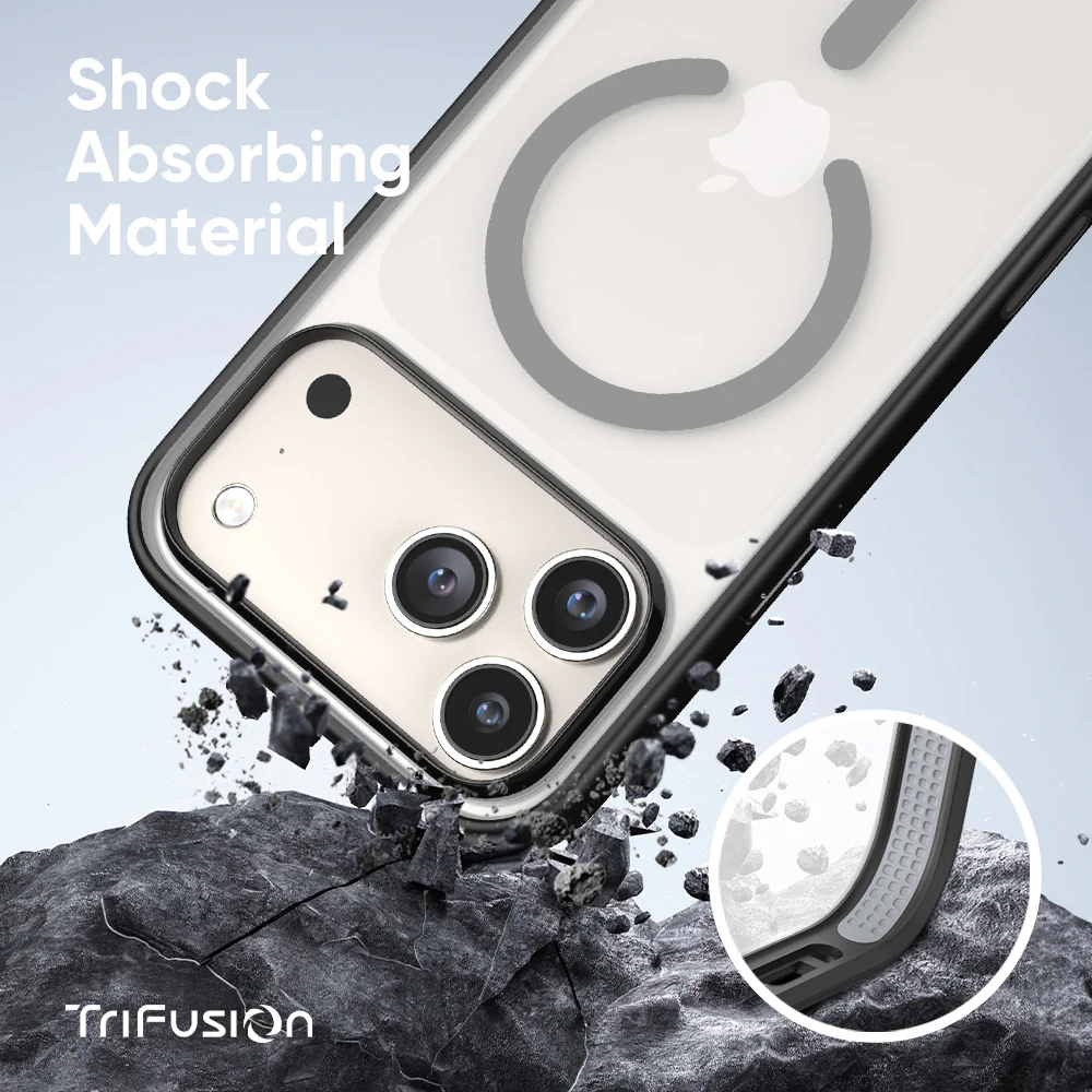 FLOLAB Surtect Tri-Fusion MagSafe Compatible Case – iPhone 17 Series (Black Frost) - Image 4