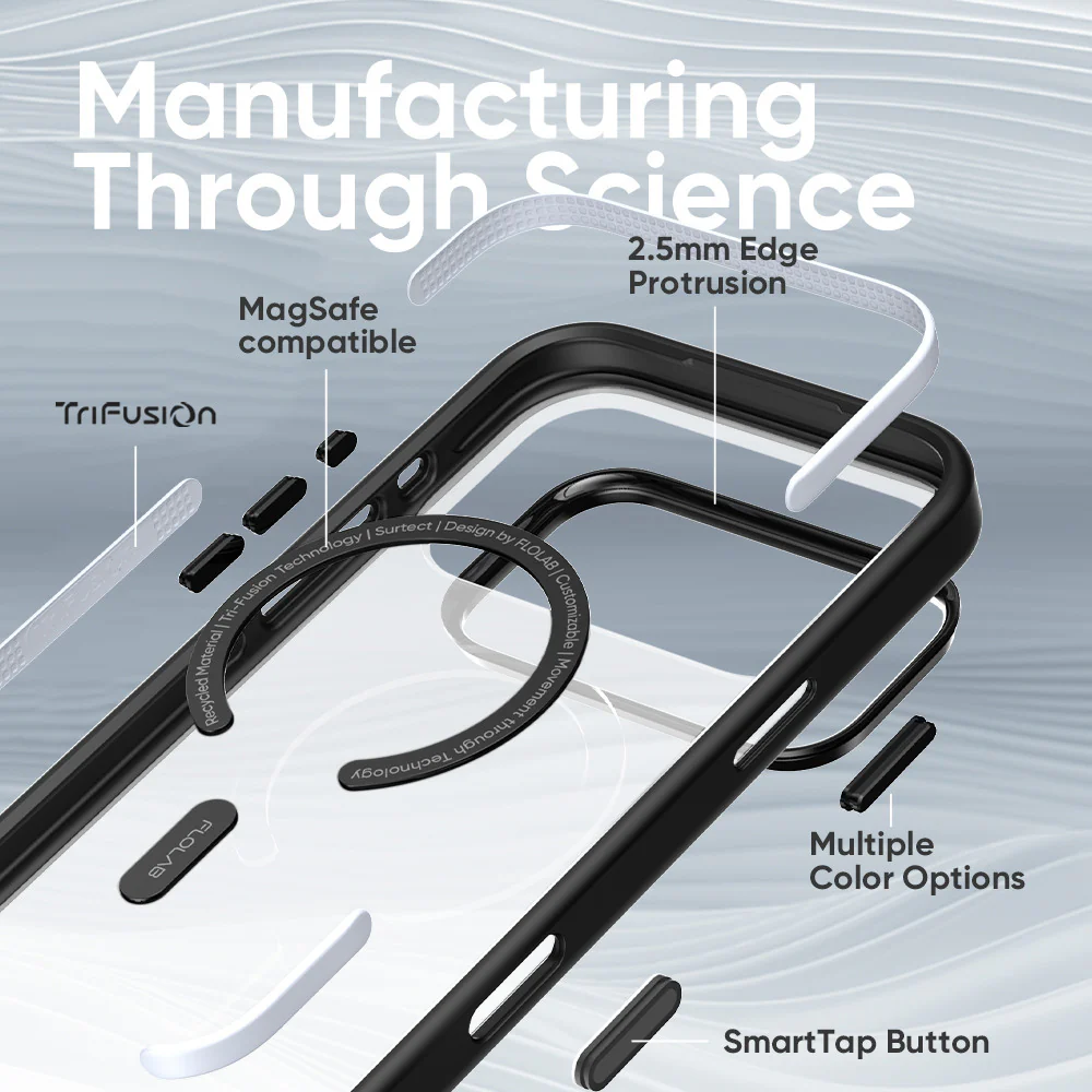 FLOLAB Surtect Tri-Fusion MagSafe Compatible Case – iPhone 17 Series (Black Frost) - Image 5