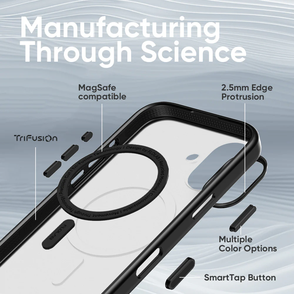 FLOLAB Surtect Tri-Fusion MagSafe Compatible Case – iPhone 17 Series (Black Frost) - Image 9
