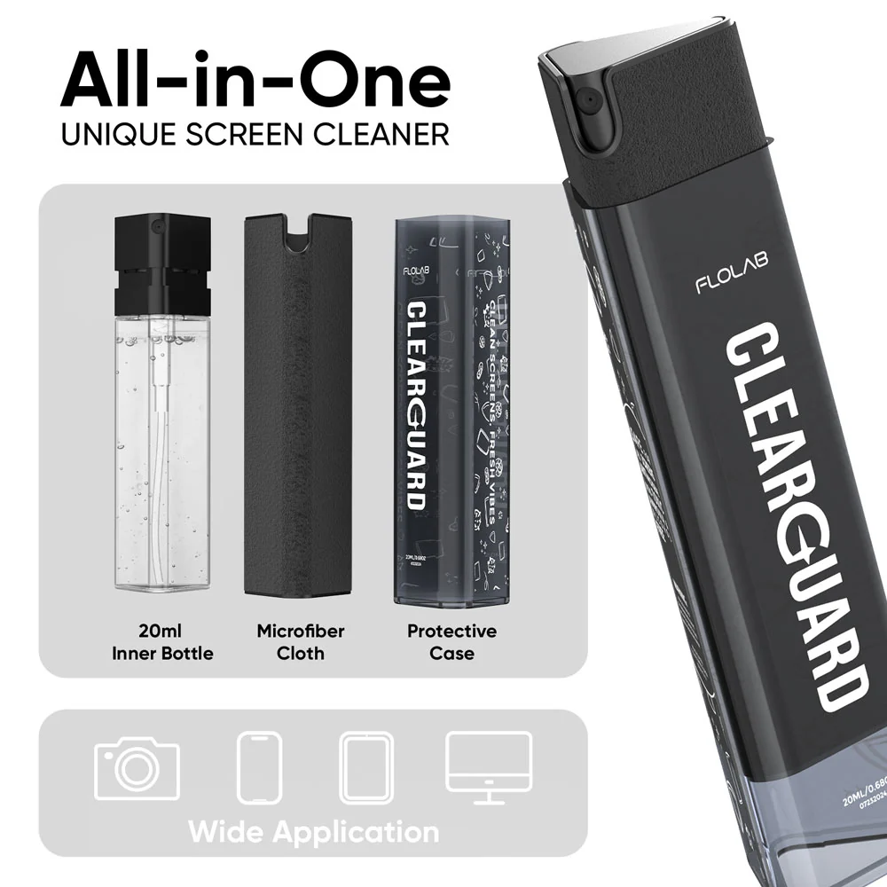 FLOLAB Clear Guard Screen Cleaner All in One - Easy to Clean, Portable, Reusable - Image 3
