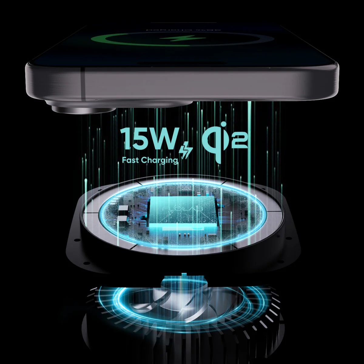 FLOLAB MagFLO Qi2 15W Best Wireless Car Charger With Cooling, 30W Car Charger - Fast Charging - Image 4