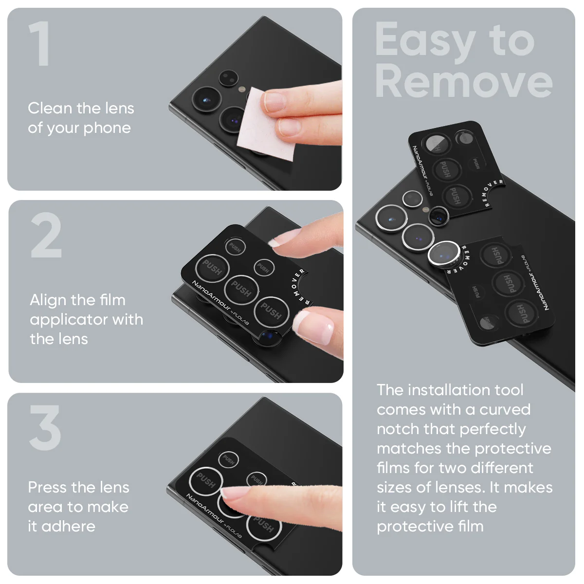 FLOLAB NanoArmour for Samsung Galaxy S24 Ultra Camera Lens Protector Anti Reflective Coating - Image 10