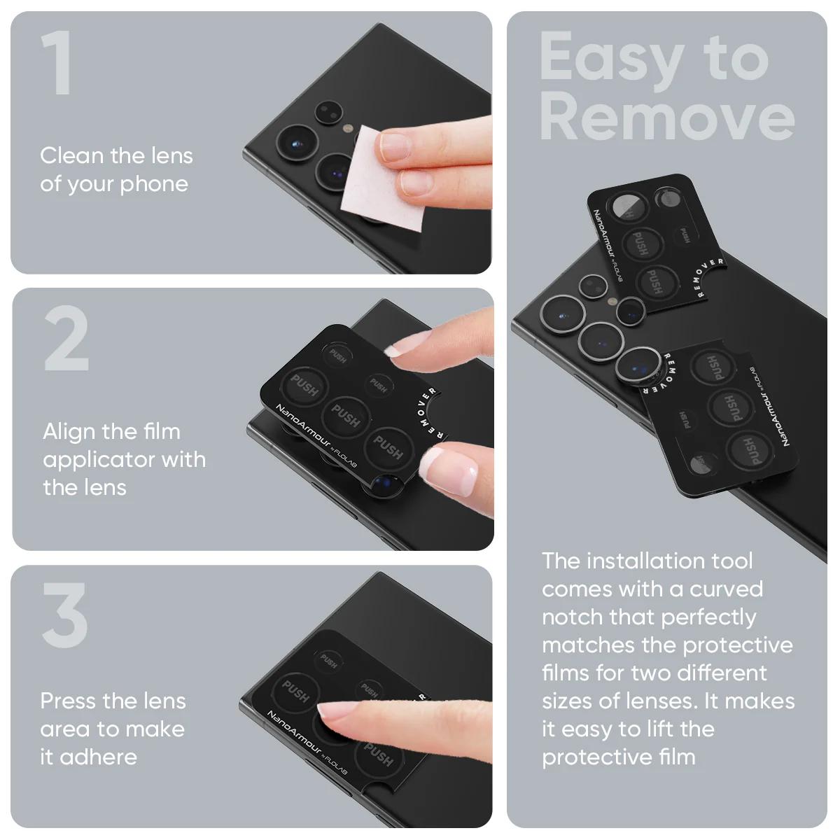FLOLAB NanoArmour for Samsung Galaxy S24 Ultra Camera Lens Protector Anti Reflective Coating - Image 5