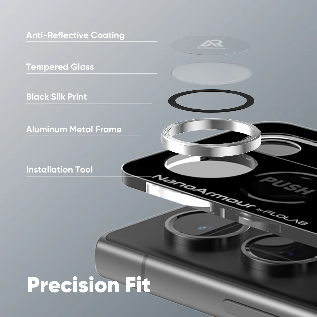 FLOLAB NanoArmour for Samsung Galaxy S24 Ultra Camera Lens Protector Anti Reflective Coating - Image 8
