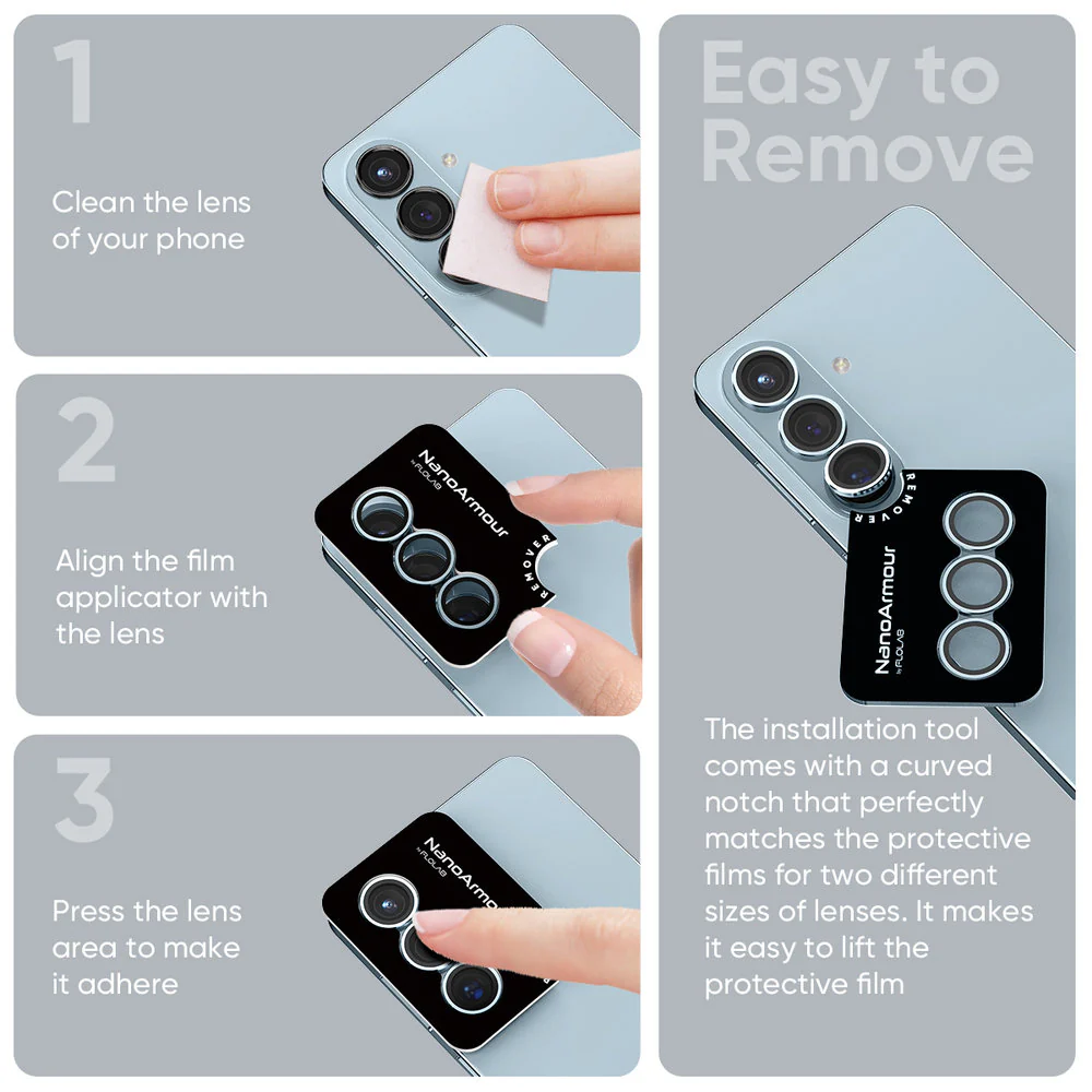 NanoArmour Camera Lens Protector – Galaxy S26 & S26 Plus (Anti-Reflective) - Image 5
