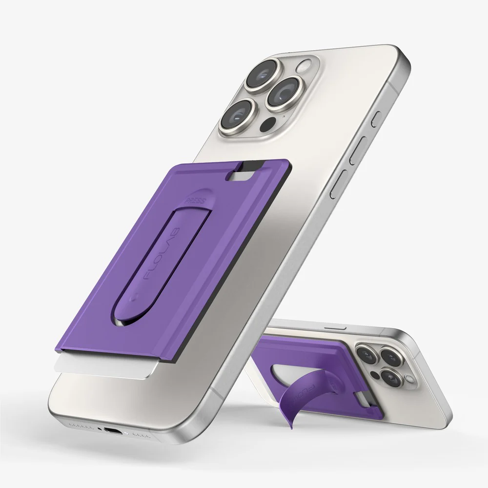 FLOLAB SnapGrip Magnetic Silicone Wallet Stand for iPhone Magsafe, Compatible with Android Phone - 10 Vibrant Colors - Image 7