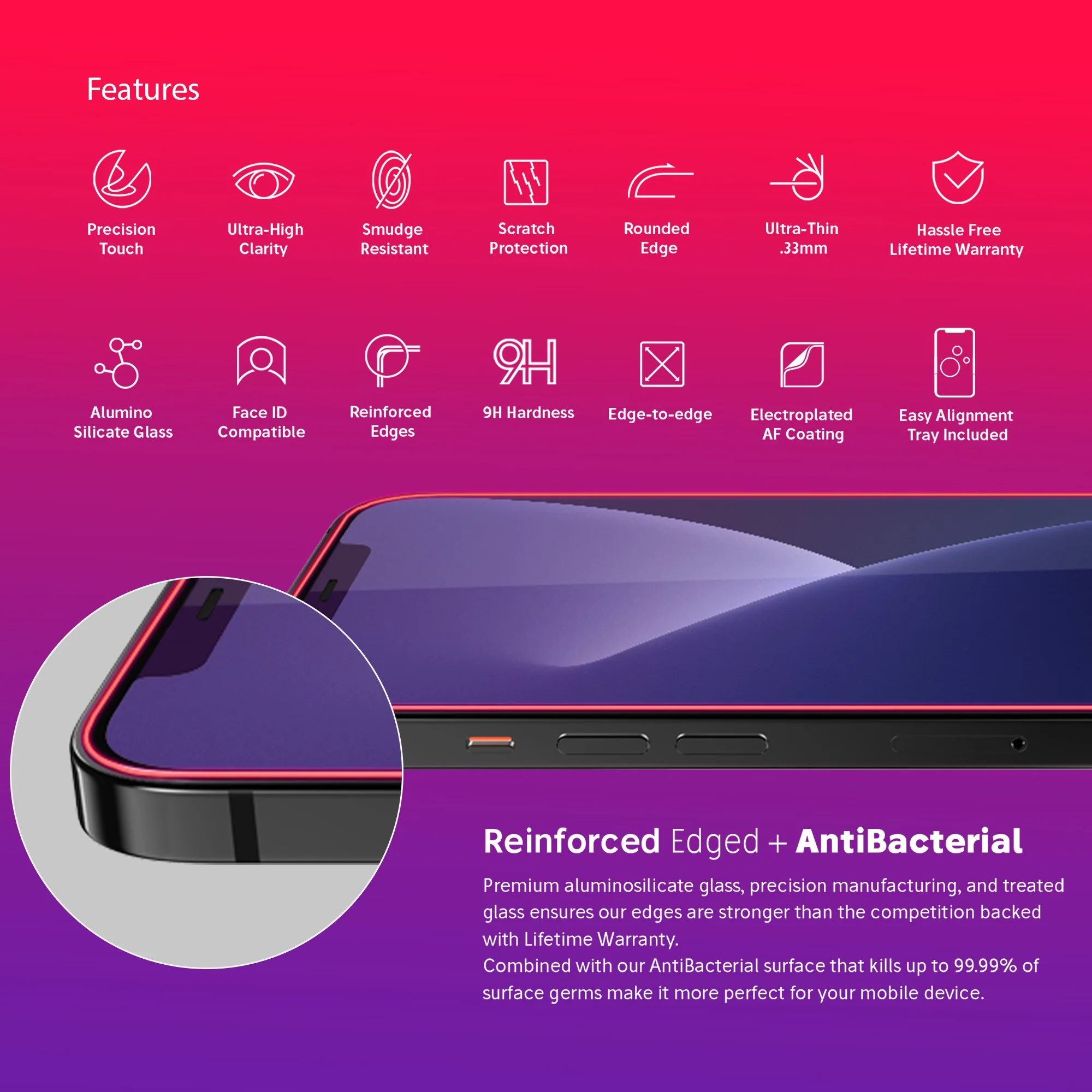 NanoArmour for 12 Pro Max Anti-Blue light Screen Protector Edge-to-Edge - Image 4