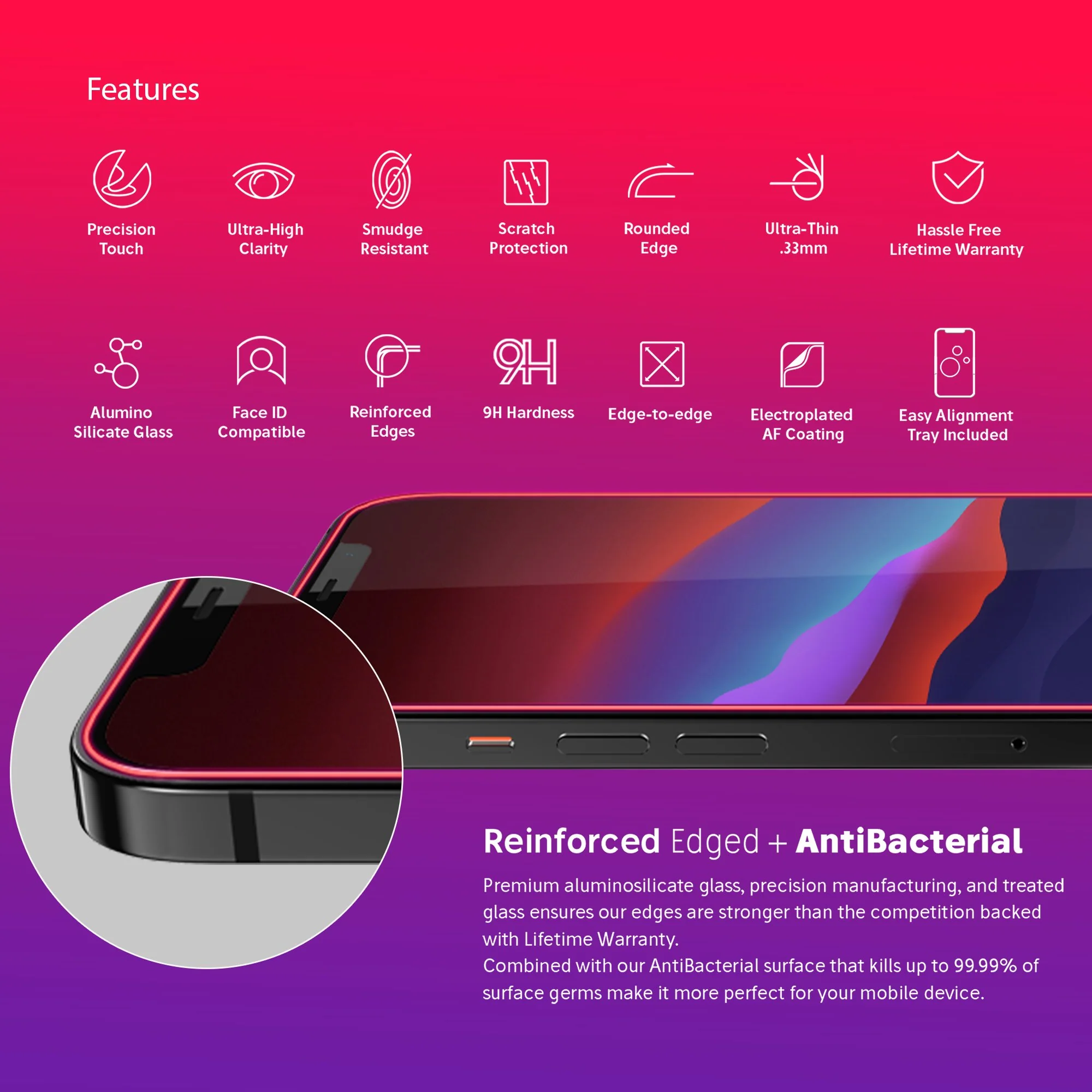 NanoArmour for iPhone 12 Screen Protector Edge-to-Edge - Image 3