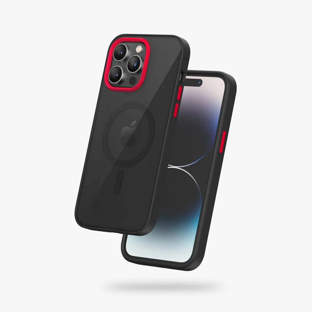 FLOLAB Surtect Tri-Fusion MagSafe Compatible Case – iPhone 14 Series (Black Translucent Clear) - Image 3