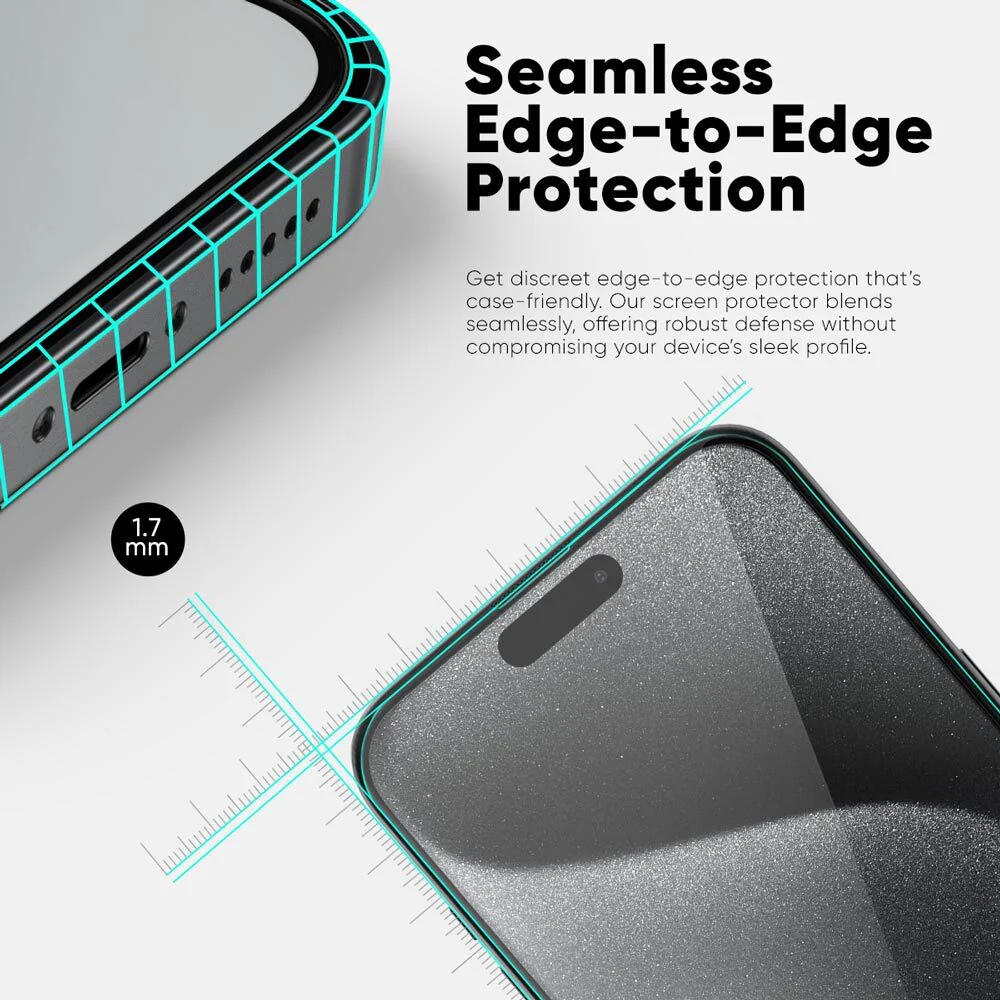 NanoArmour ONETIME MAX Blue Light ClearVue Infinity Edge – iPhone 15 Series - Image 4