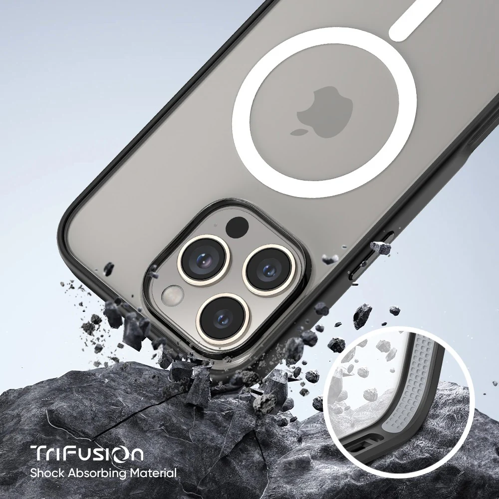 FLOLAB Surtect Tri-Fusion MagSafe Compatible Case – iPhone 16 Series (Black Clear) - Image 3