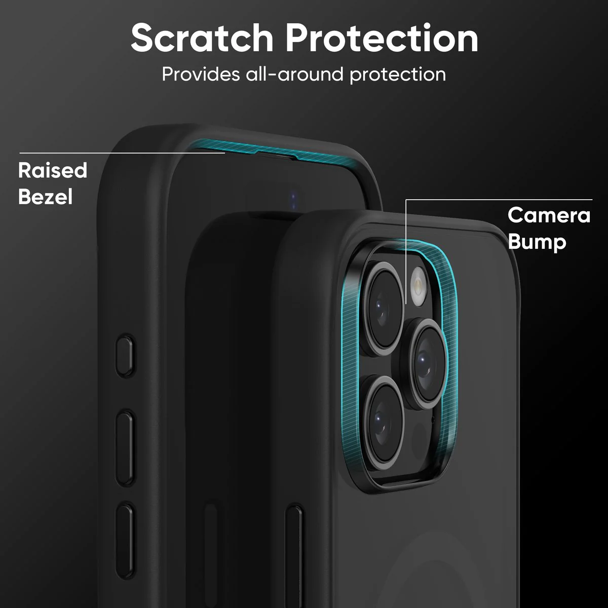 FLOLAB Surtect Tri-Fusion MagSafe Compatible Case – iPhone 16 Series (Matte Black Frost) - Image 5