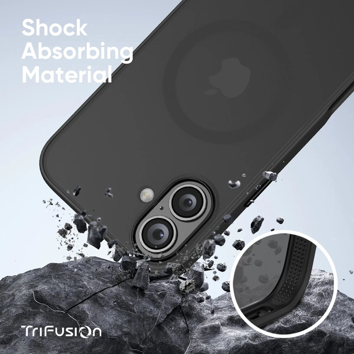 FLOLAB Surtect Tri-Fusion MagSafe Compatible Case – iPhone 16 Series (Matte Black Frost) - Image 8