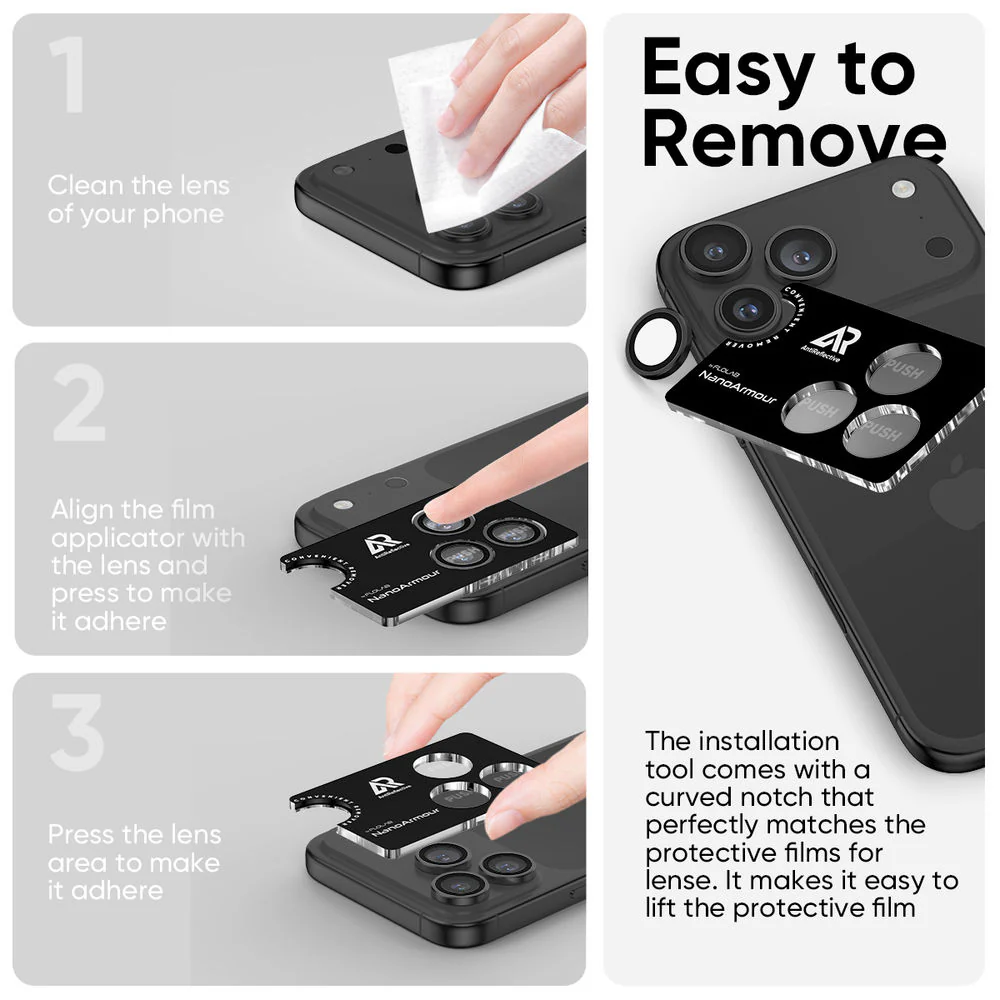 NanoArmour Camera Protector – iPhone 17 Pro / Pro Max Anti Reflective - Image 7