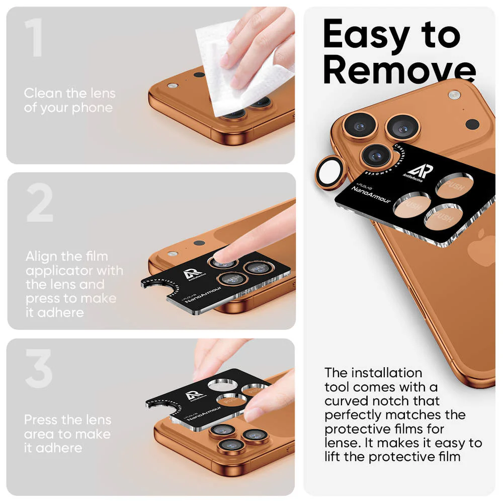NanoArmour Camera Protector – iPhone 17 Pro / Pro Max Anti Reflective - Image 7