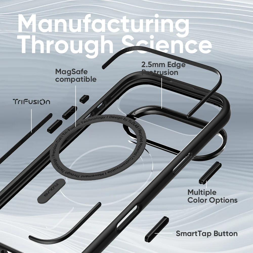 FLOLAB Surtect Tri-Fusion MagSafe Compatible Case – iPhone 17 Series (Black Clear) - Image 13