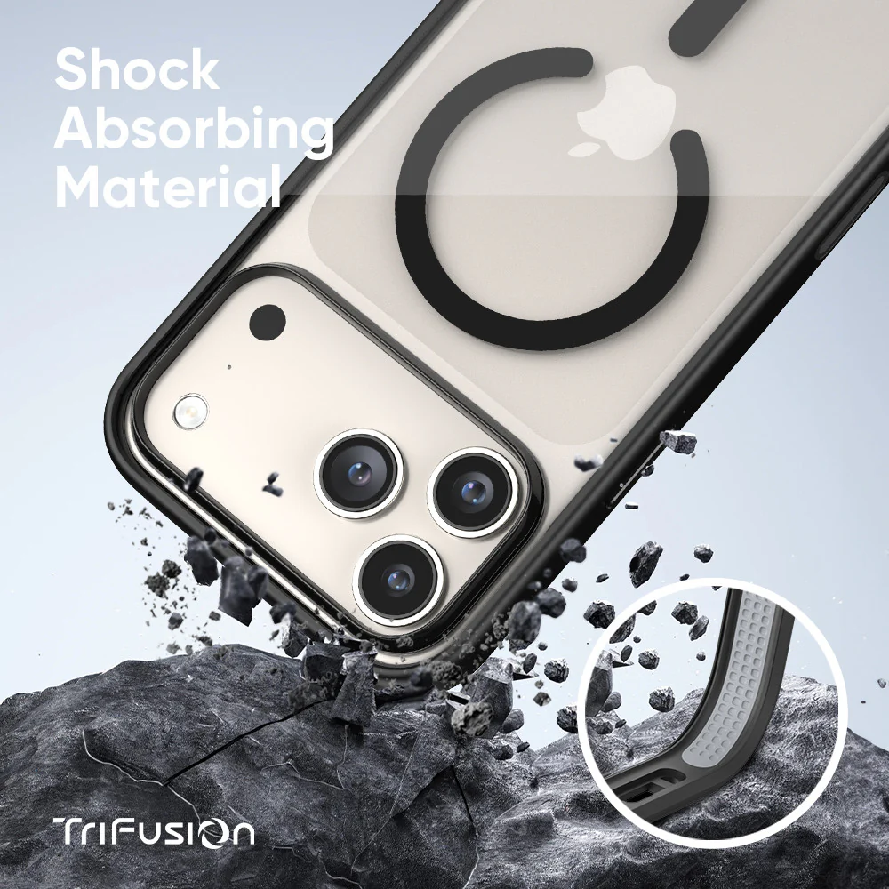 FLOLAB Surtect Tri-Fusion MagSafe Compatible Case – iPhone 17 Series (Black Clear) - Image 4