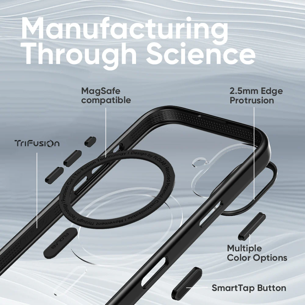 FLOLAB Surtect Tri-Fusion MagSafe Compatible Case – iPhone 17 Series (Black Clear) - Image 9