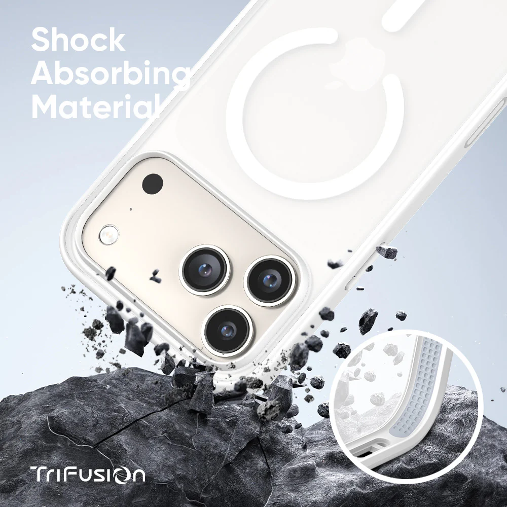 FLOLAB Surtect Tri-Fusion MagSafe Compatible Case – iPhone 17 Series (White Frost) - Image 4