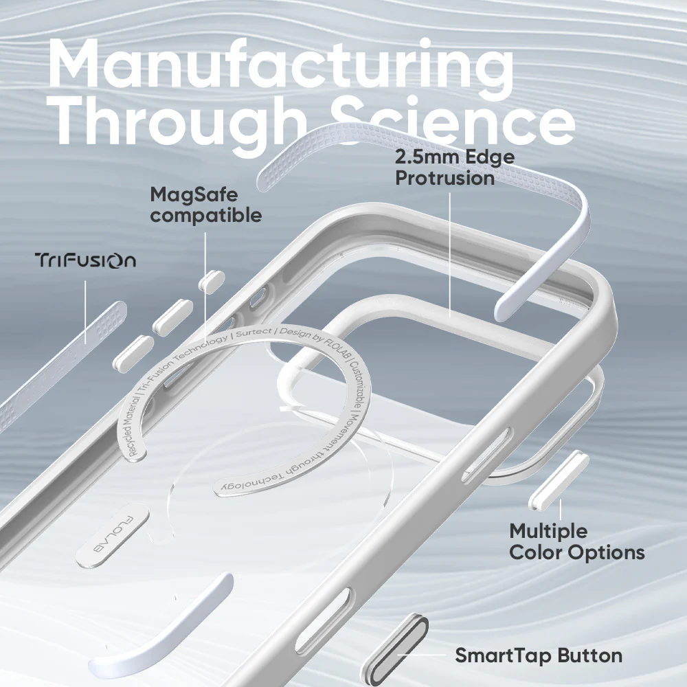 FLOLAB Surtect Tri-Fusion MagSafe Compatible Case – iPhone 17 Series (White Frost) - Image 5