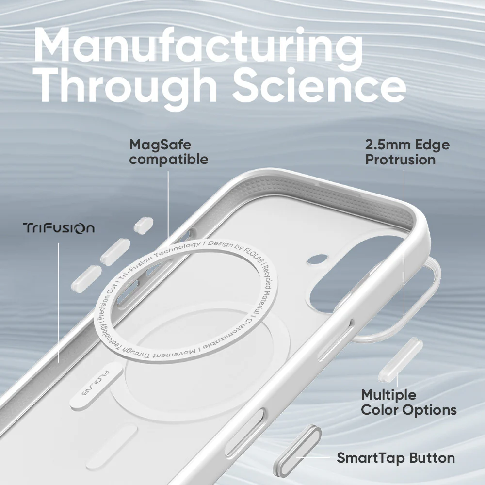 FLOLAB Surtect Tri-Fusion MagSafe Compatible Case – iPhone 17 Series (White Frost) - Image 9