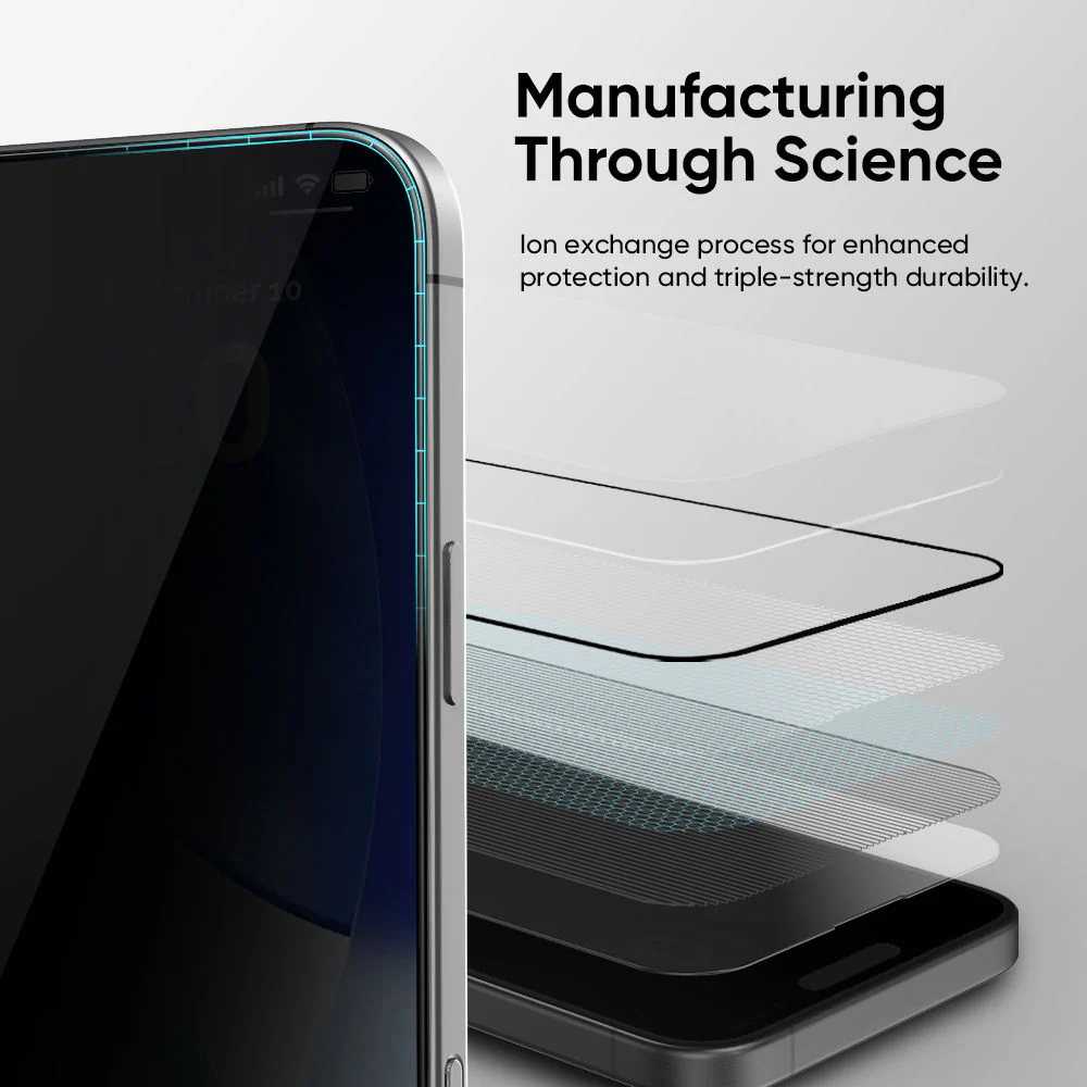 NanoArmour ONETIME PRO Privacy Anti Reflective 3D Infinity Edge – iPhone 17 Series - Image 3