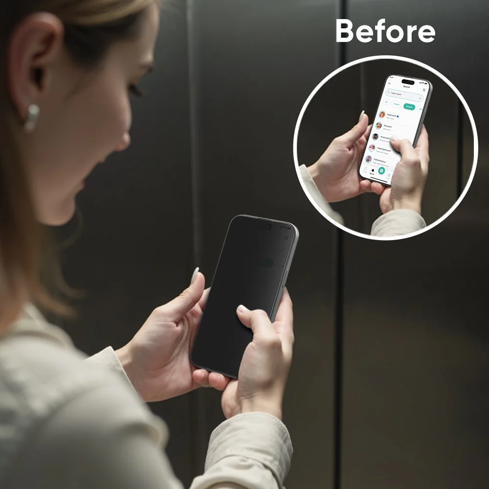 NanoArmour ONETIME PRO Privacy Anti Reflective 3D Infinity Edge – iPhone 16 / 15 Series - Image 5