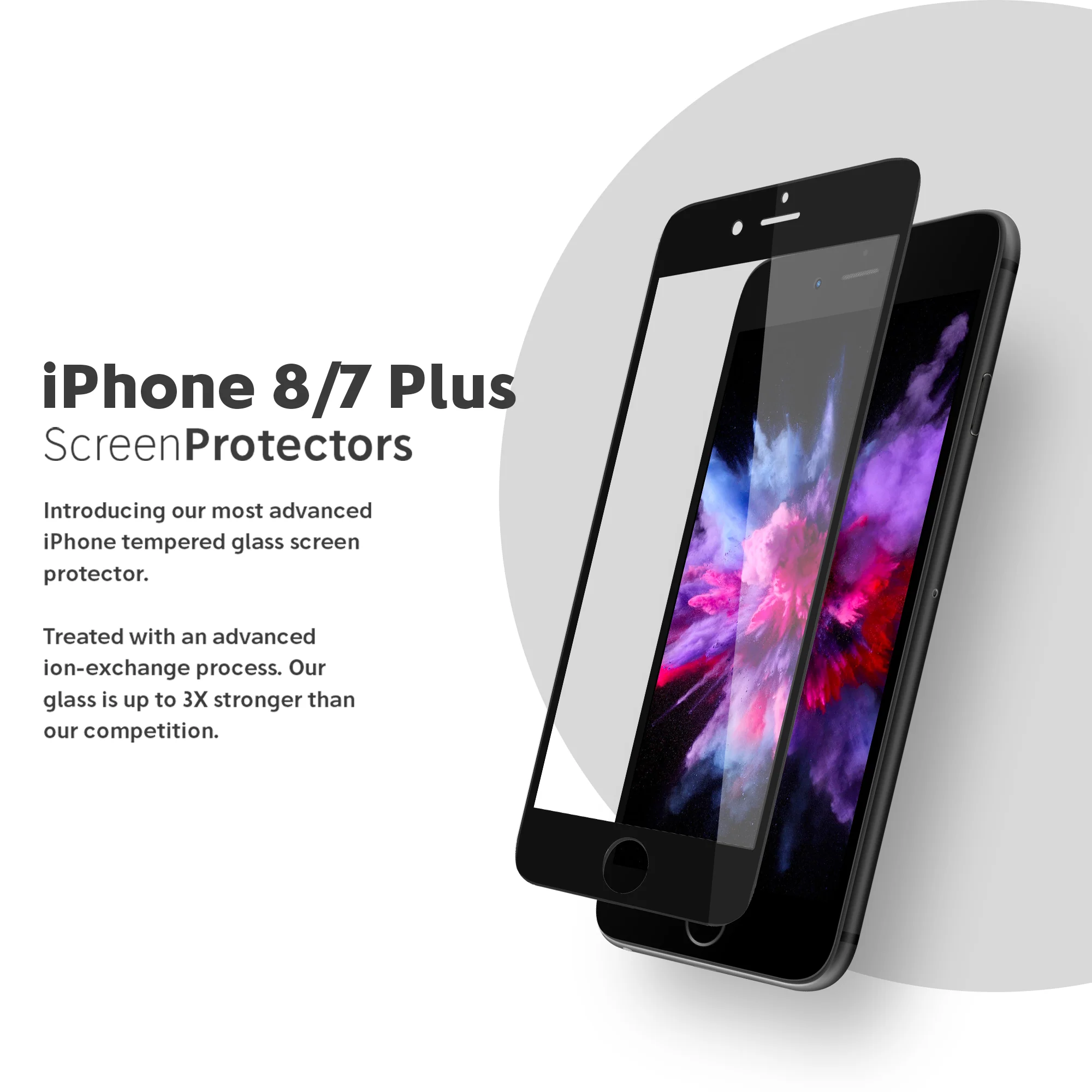 NanoArmour for iPhone 8 / 7 Plus Tempered Glass Screen Protector - Image 3