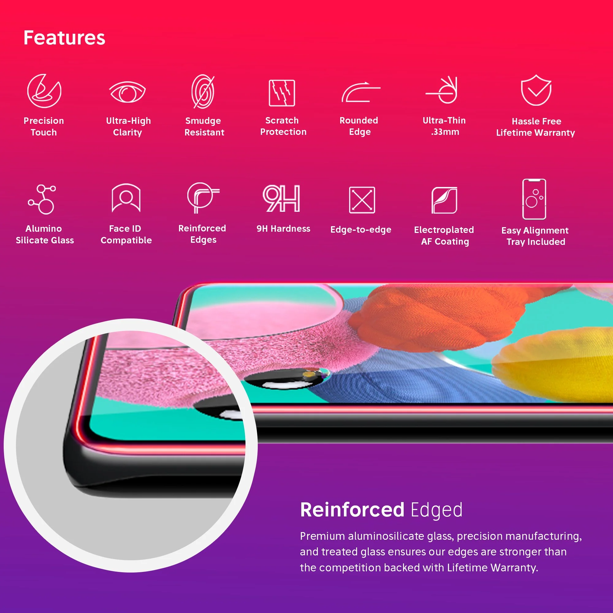 NanoArmour for Samsung Galaxy A51 Best Screen Protector Case Friendly - Image 4