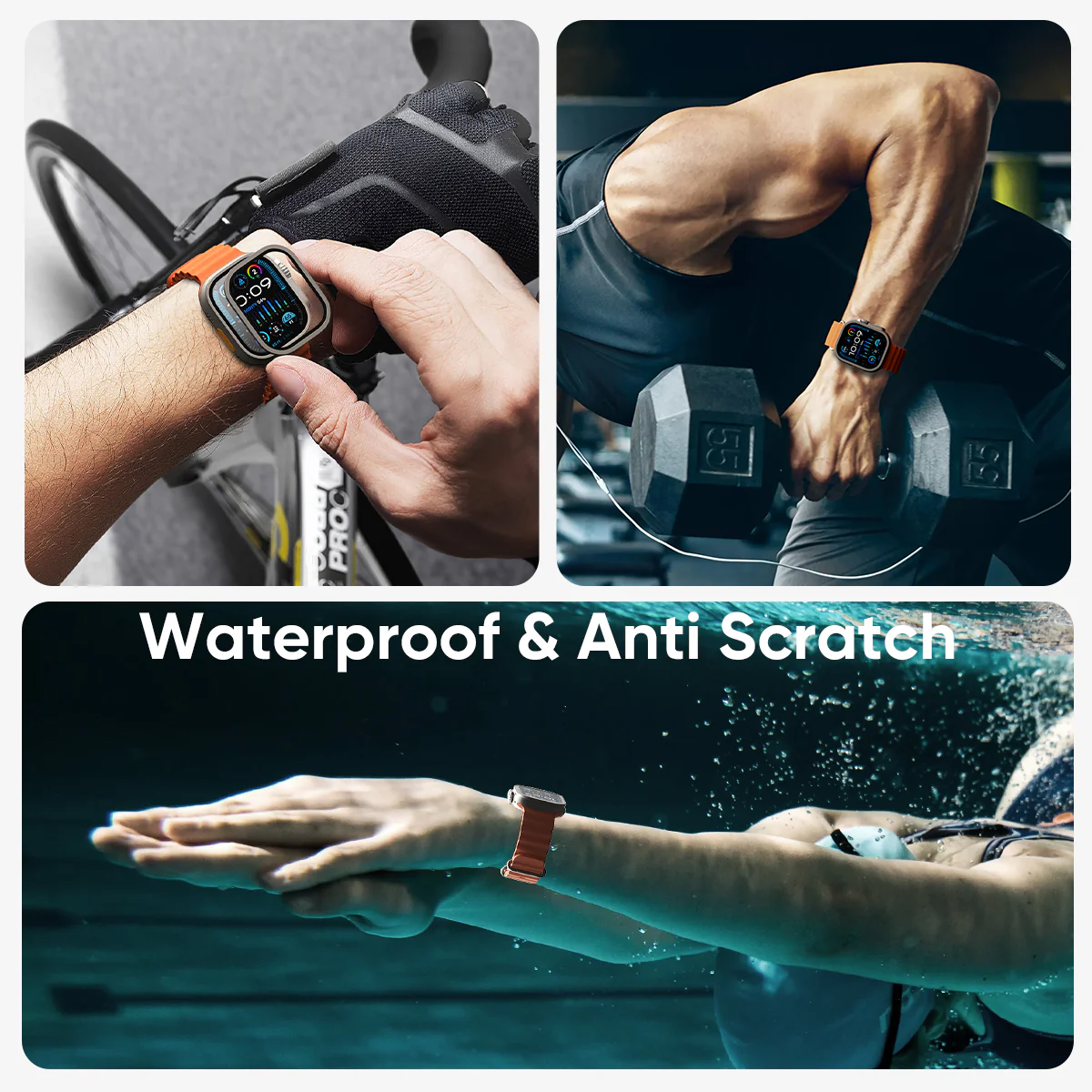 NanoArmour for Apple Watch Ultra 3 / Ultra 2 / Ultra 1 with ClearVue Anti-Reflective Tempered Glass Screen Protector: Aluminum Frame - Image 10
