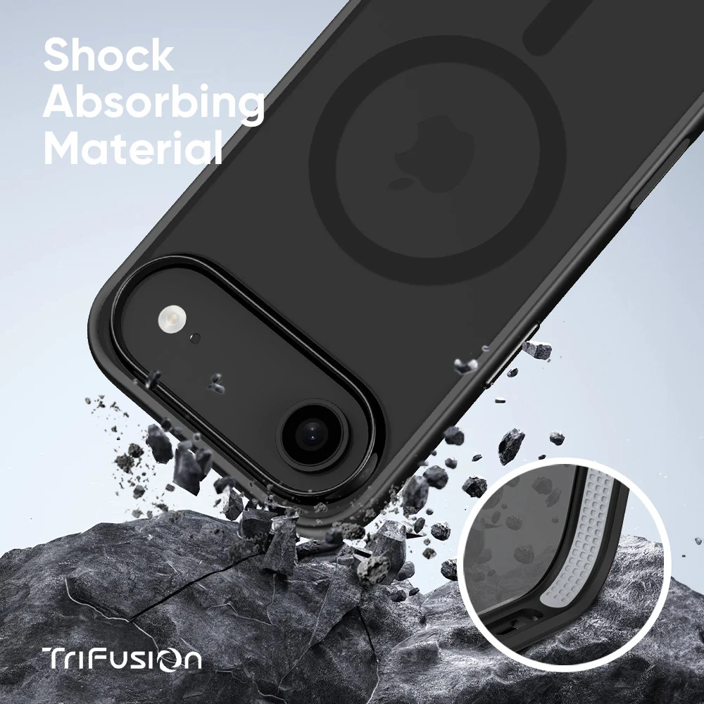FLOLAB Surtect Tri-Fusion MagSafe Compatible Case – iPhone 17 Series (Matte Black Frost) - Image 12