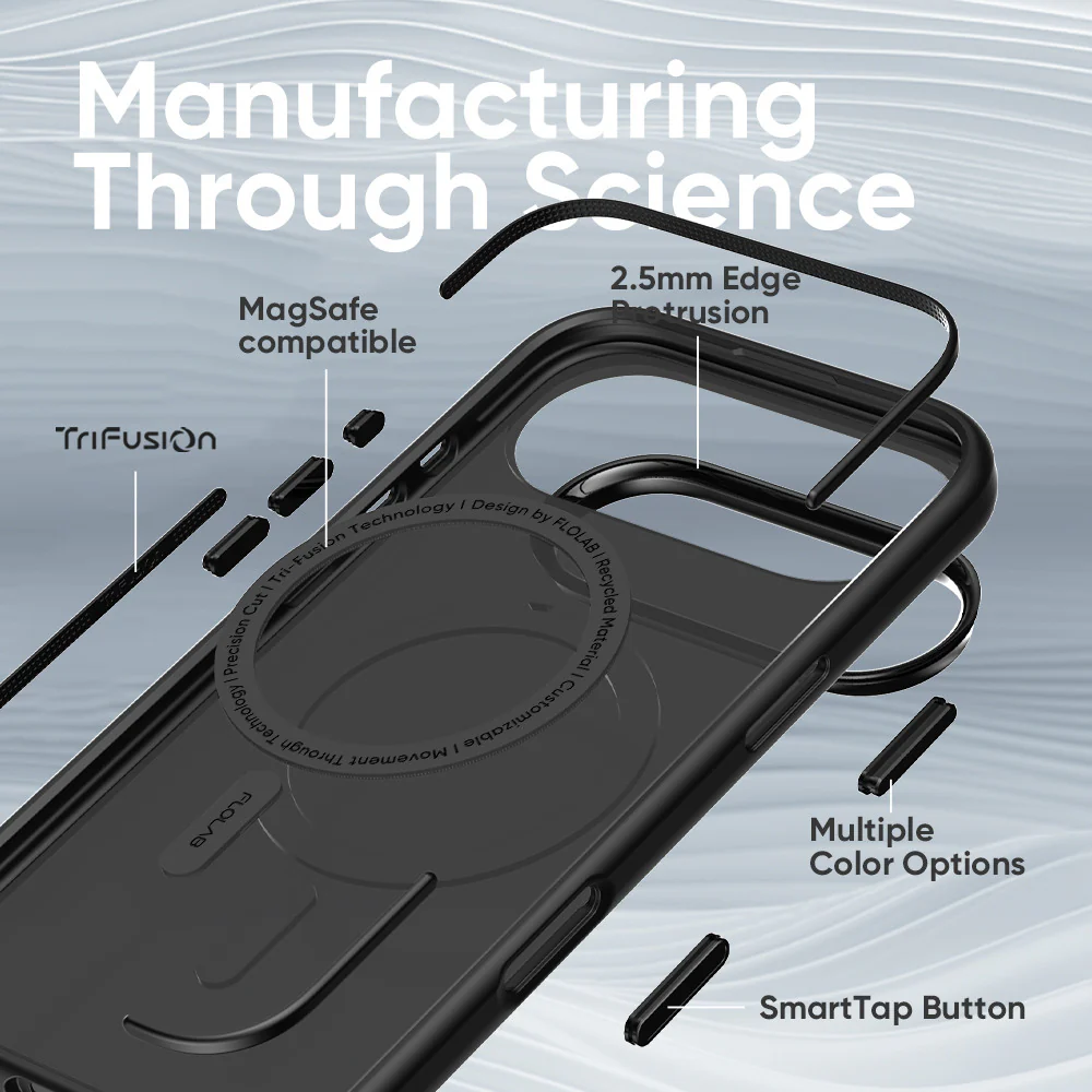 FLOLAB Surtect Tri-Fusion MagSafe Compatible Case – iPhone 17 Series (Matte Black Frost) - Image 13
