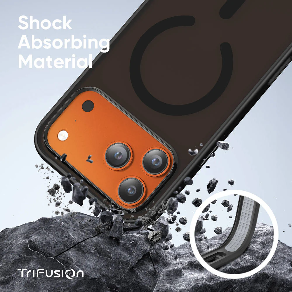 FLOLAB Surtect Tri-Fusion MagSafe Compatible Case – iPhone 17 Series (Matte Black Frost) - Image 4