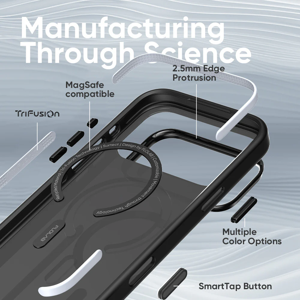 FLOLAB Surtect Tri-Fusion MagSafe Compatible Case – iPhone 17 Series (Matte Black Frost) - Image 5