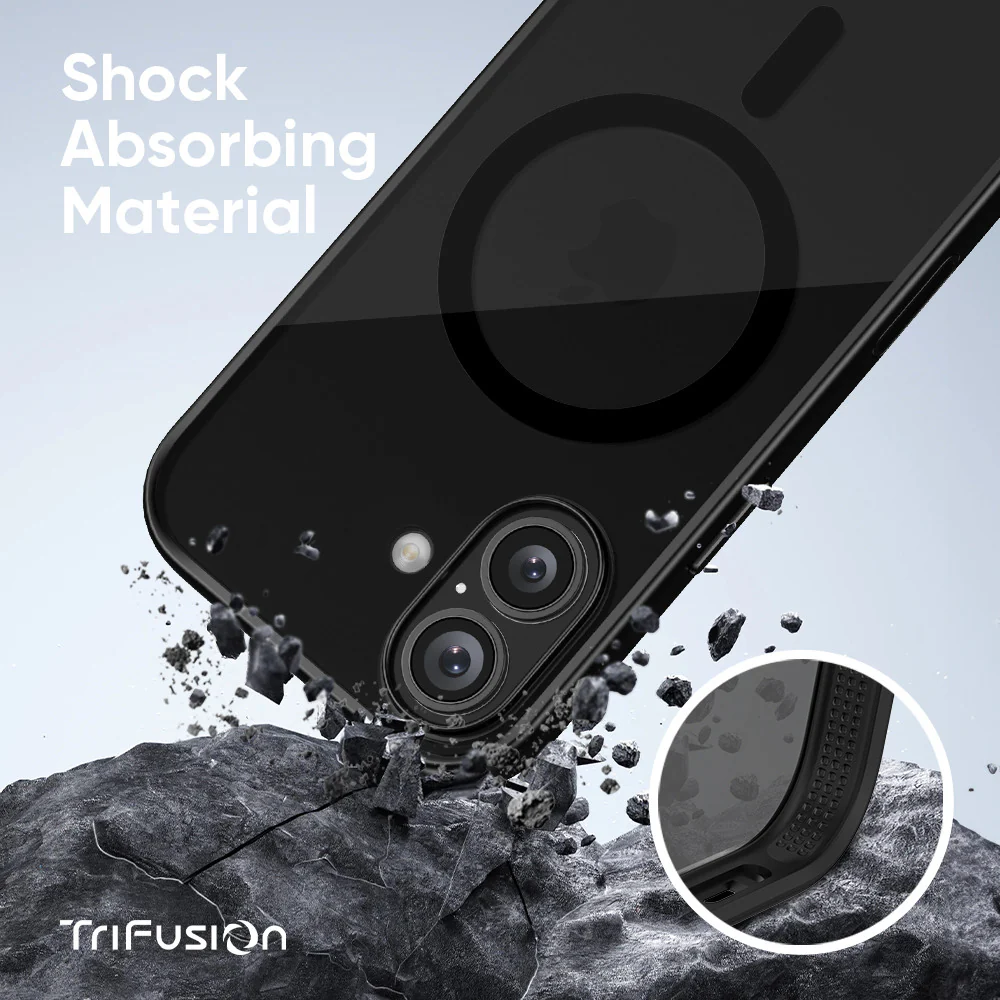 FLOLAB Surtect Tri-Fusion MagSafe Compatible Case – iPhone 17 Series (Matte Black Frost) - Image 8