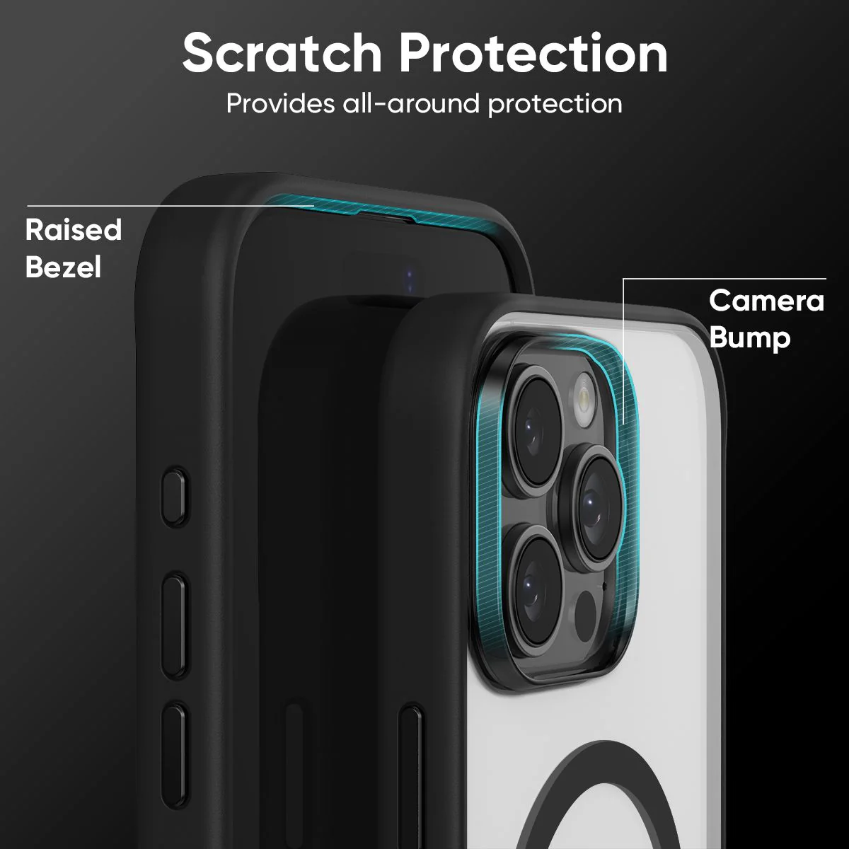 FLOLAB Surtect Tri-Fusion MagSafe Compatible Case – iPhone 16 Series (Black Frost) - Image 5