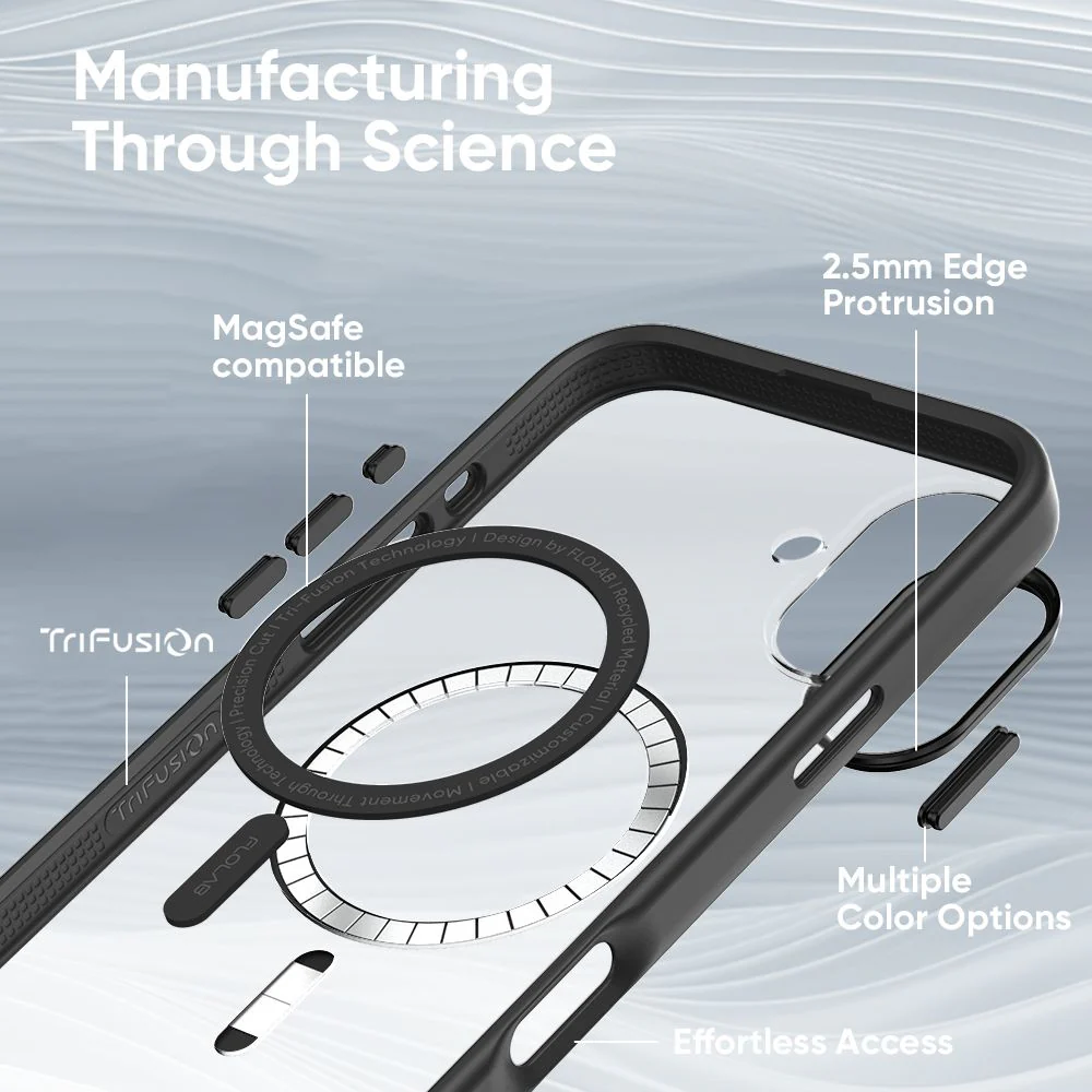 FLOLAB Surtect Tri-Fusion MagSafe Compatible Case – iPhone 16 Series (Black Frost) - Image 9