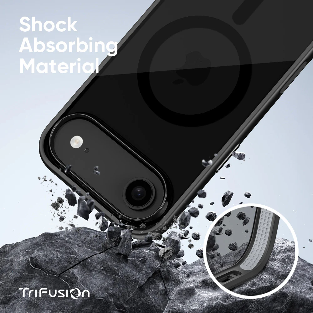 FLOLAB Surtect Tri-Fusion MagSafe Compatible Case – iPhone 17 Series (Stealth Black Clear) - Image 12