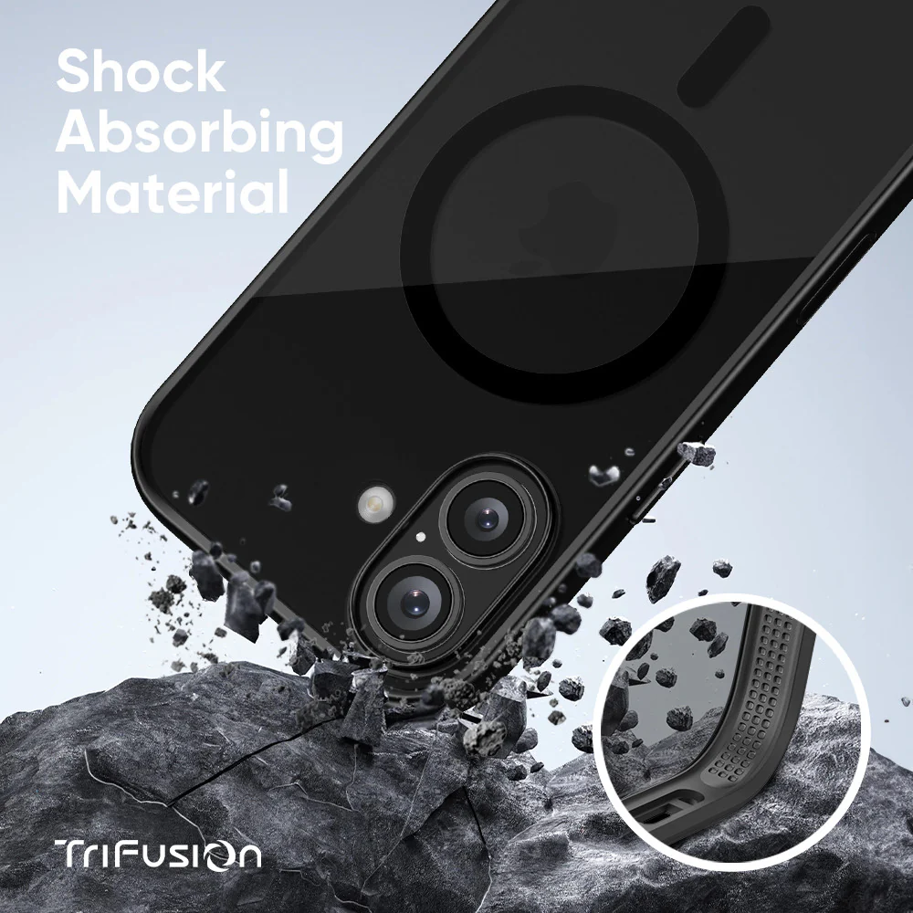 FLOLAB Surtect Tri-Fusion MagSafe Compatible Case – iPhone 17 Series (Stealth Black Clear) - Image 8