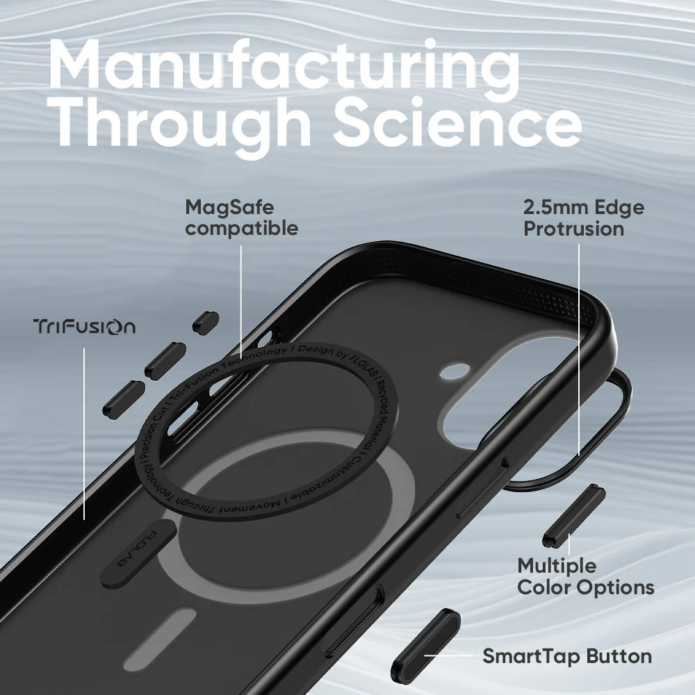 FLOLAB Surtect Tri-Fusion MagSafe Compatible Case – iPhone 17 Series (Stealth Black Clear) - Image 9